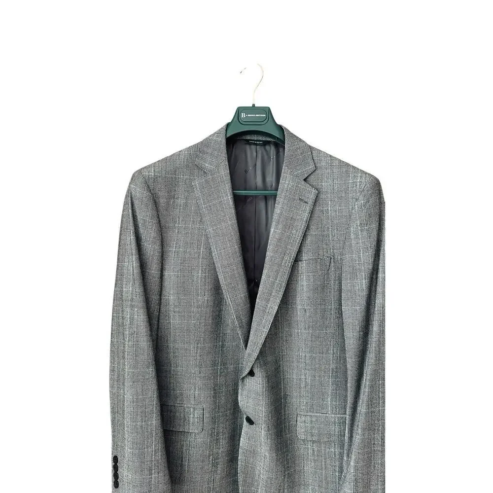 Brooks Brother’s Men’s Gray Glen Plaid Wool Blend Suit Jacket & Pants Size 46L